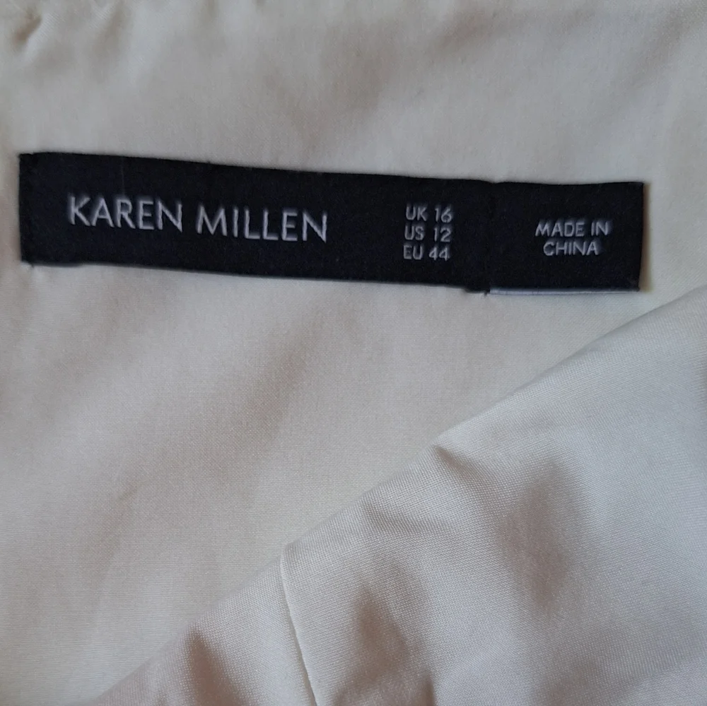 KAREN MILLEN Orange and White Sweetheart Midi Dress - Picture 7 of 9
